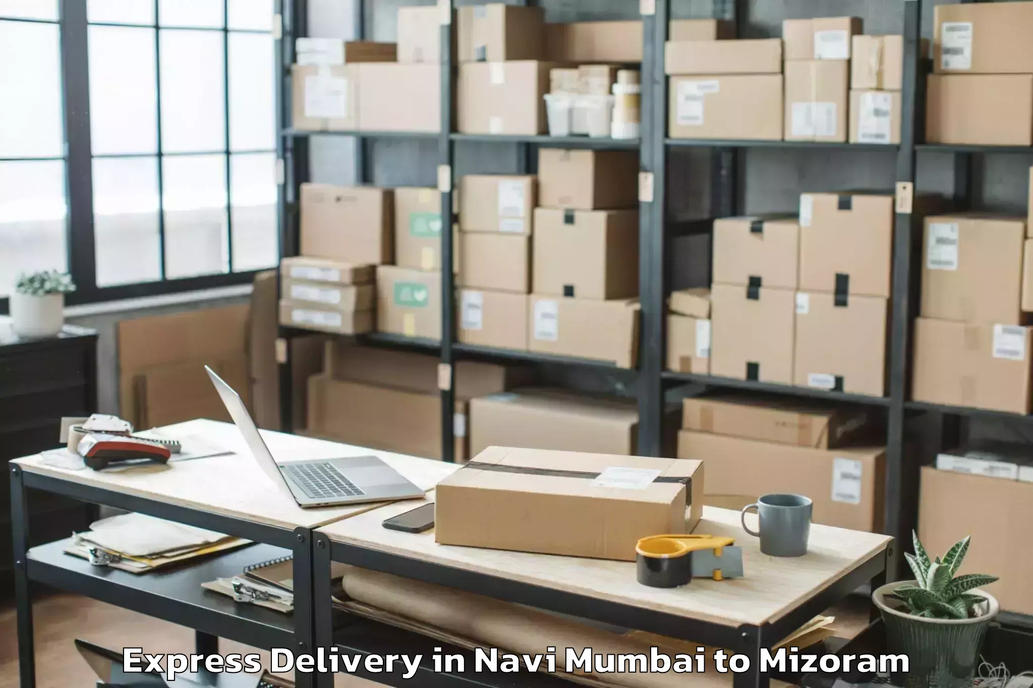 Affordable Navi Mumbai to Zawlnuam Express Delivery